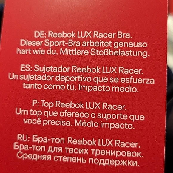 Reebok Women's Navy Lux Vector Sports Bra Size XL - Picture 6 of 8